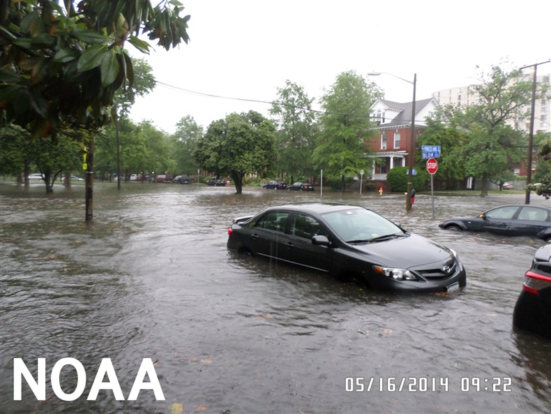 2014년 5월 16일 버지니아 노퍽의 홍수. (사진=NOAA)