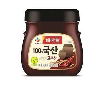 브이라벨 비건 인증 마크가 붙은 해찬들 고추장. (사진=CJ제일제당 제공)