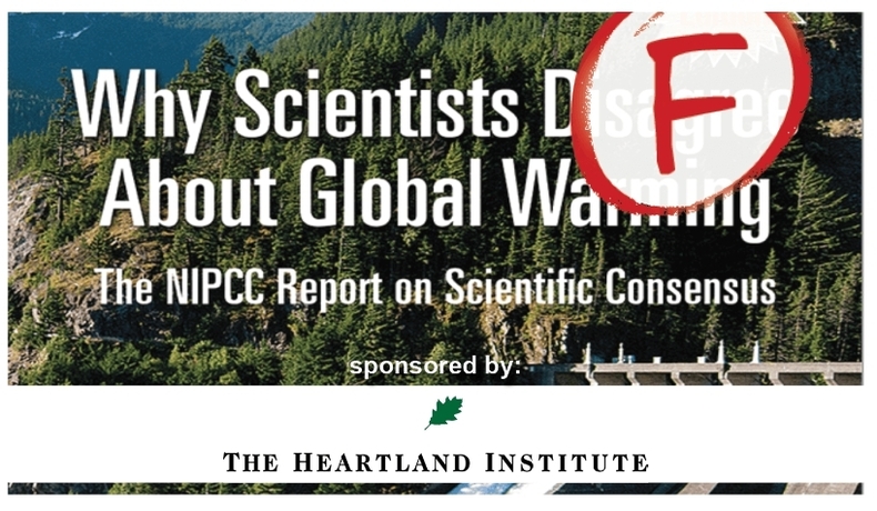 하트랜드 인스티튜드(Heartland Institute)가 지난 2017년 배포했던 책자는 사실 확인 사이트인 기후 피드백(Climate Feedback)에서 'F'를 받은 바 있다. (사진=Climate Feedback 홈페이지 갈무리)