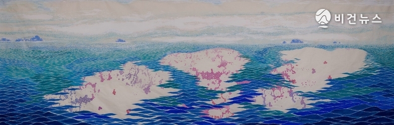 158x440cm, 아크릴, 분채, 천