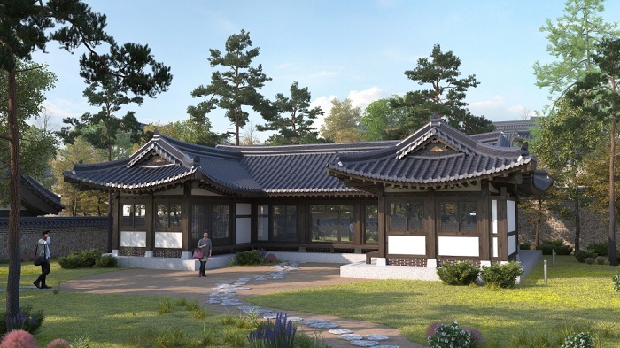 전통 한옥의 미를 현대적으로 재해석한 ‘동탄한옥 온:들’ 단지 전경 투시도. (사진=동탄한옥 온:들 제공)