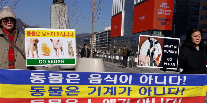 동물은 음식 아니다…비건 채식 촉구 기자회견 열려
