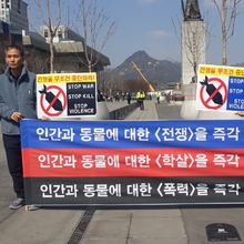 동물·비건 단체, 전쟁·폭력·살생 중단 촉구 기자회견