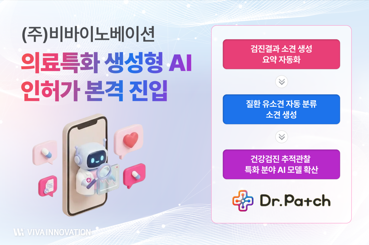 비바이노베이션, AI 'Dr.Patch' 인허가 착수 - 뉴스 썸네일 이미지