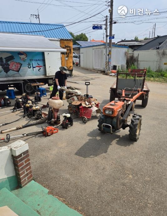 천안시농업기술센터가 순회수리기술교육을 하고 있다.