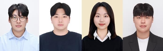 박주현 박사, 석사과정 이동현 씨, 고원지 씨, 석박사통합과정 이성보 씨(왼쪽부터).