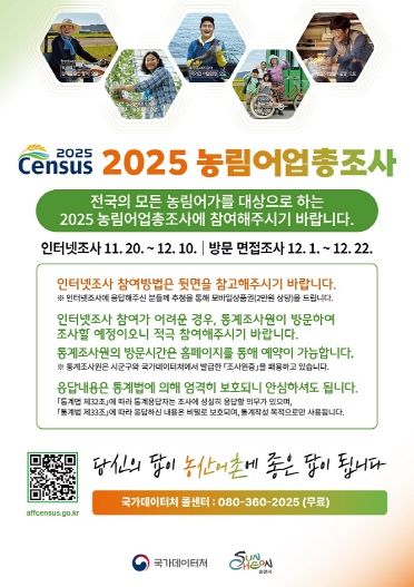 순천시, 2025 농림어업총조사 실시