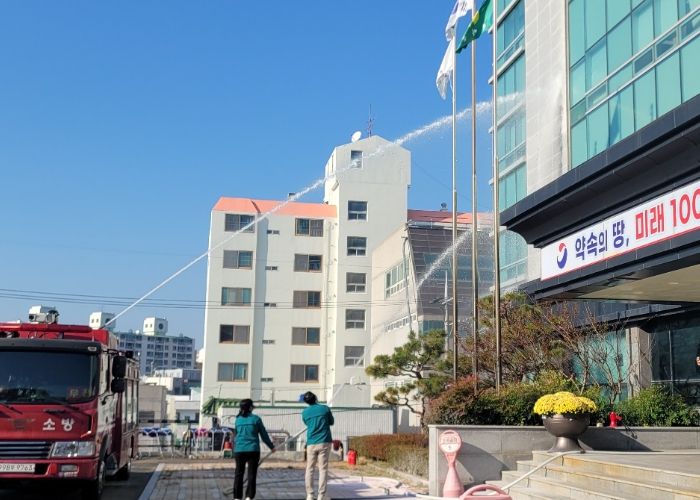 통영시, 청사 화재발생 대비 합동 소방훈련 실시